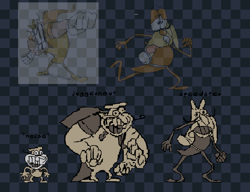 jgmenelik111's tweet image. concept for "Noise's" mutations being inconsistent and having multiple variants (could only think of one extra one)

#pizzatower #sonicroleplayclub