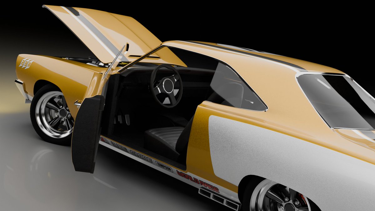 Hazel3DWorks's tweet image. Another detailed commission done, 71 Plymouth roadrunner with a twincharged v8 engine running on an icebox cooling system, dual Nitrox bottles and a racing fuel cell and suspension setup! #3Dmodelling #Blender #HotWheels