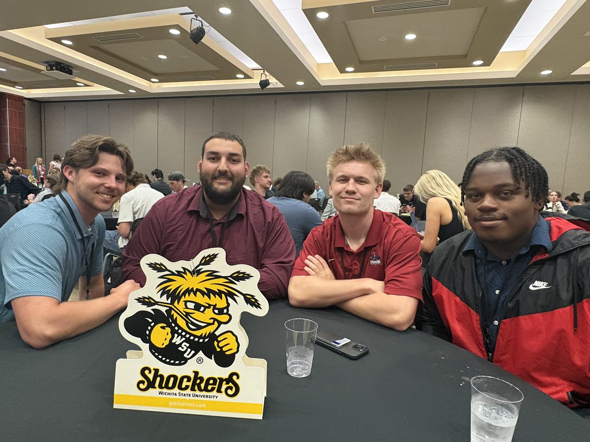 SCSportMgmt's tweet photo. SC Sports Management students attended the KS Sports Summit last week at WSU. Great speakers, learning opportunities, and networking! Professor P even snuck onto the speaker list and presented on recreation and communities. #SCSportManagementFamily #SwordsUp https://t.co/IyBd9cCnge