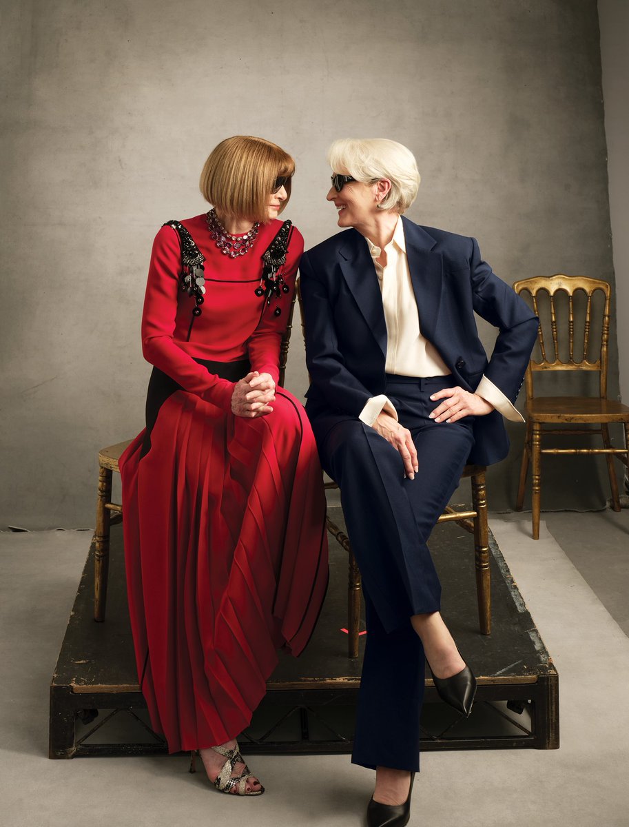 Lalito_tavares's tweet image. Anna Witour y Meryl Streep (Miranda Prestley) para la revista #Vogue
