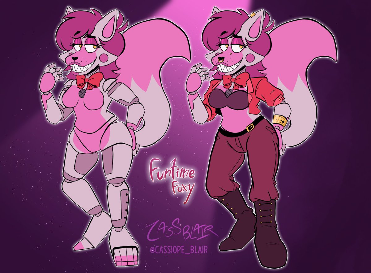 Cassiope_Blair's tweet image. Refreshed Funtime Foxy's design, since I've changed how I do his torso and hips, plus his old ref sheet is super old lol
#FNAF #fnaffanart #SisterLocation