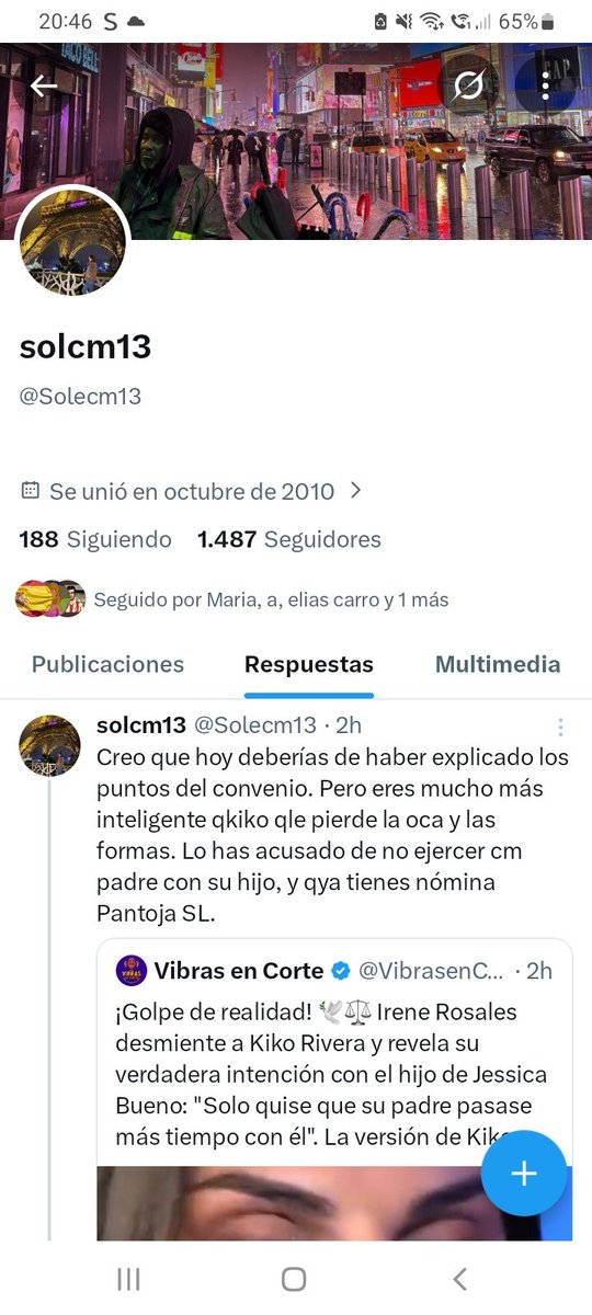 Carnaval de chipiona 2003 , según dice la solé la turbia presuntamente con síndrome de Hibristofilia dijo que RJ madre no nombró a su hija RC, pero Ana cotilla maravillosa puso el video entero y si nombró a RC y es más también a gloria camilo y José Fernando,