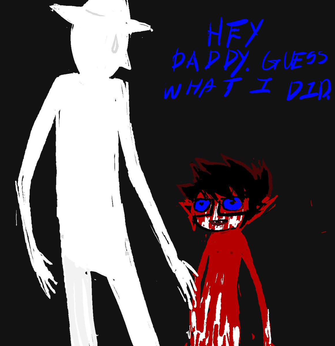 johnegbunnny's tweet image. Daddd! Don’t just stand there! He needs a bath!!! #bloodstuck