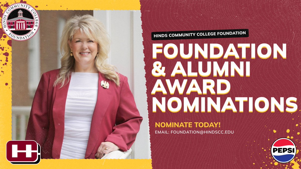 HindsFoundation's tweet photo. Do you know a @HindsCC graduate who is making a difference in their industry, field or community?
 
Now is your chance to recognize their impact!

🗓 Deadline: June 1, 2026

Email your nomination to Foundation@HindsCC.edu today! #AllInForHinds https://t.co/Avx1sZDruG