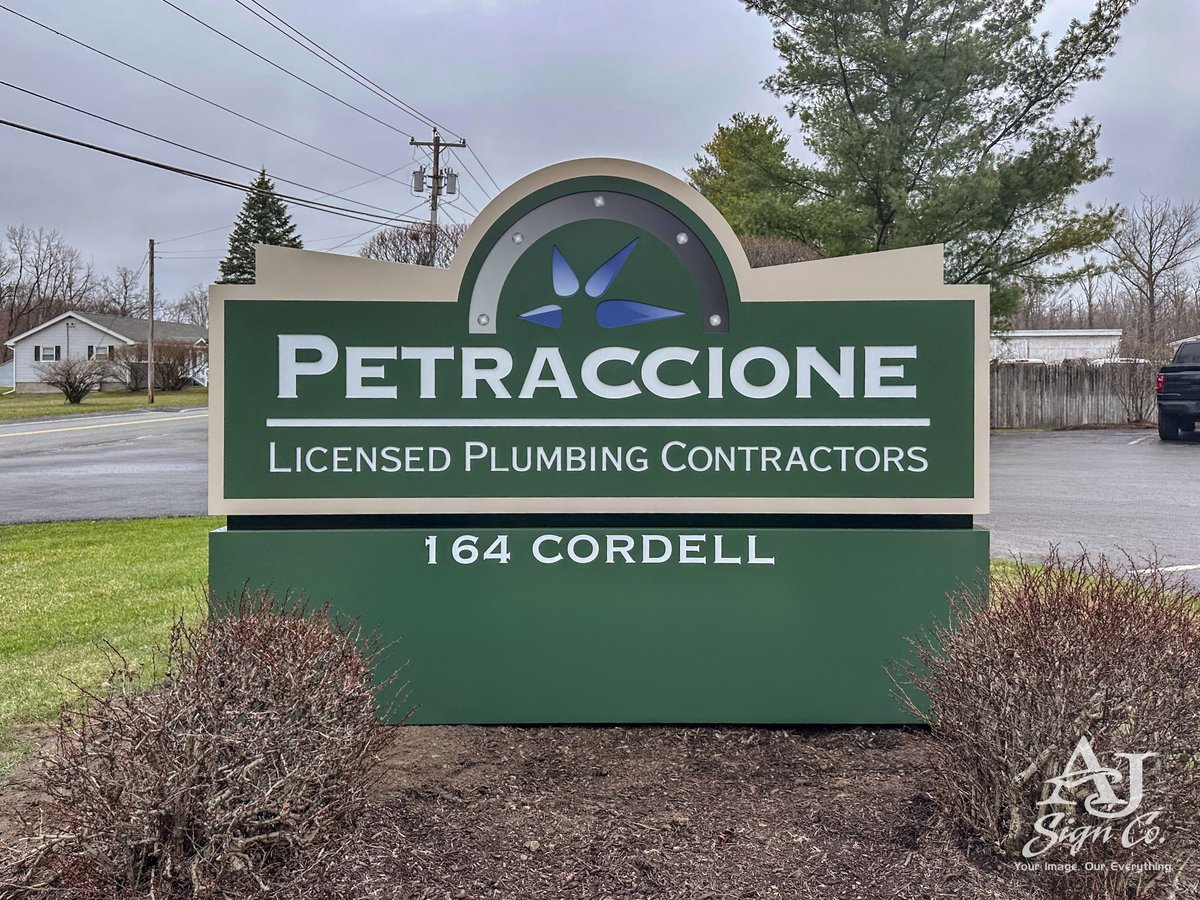 AJSigns's tweet photo. We made a classy monument sign for Petraccione! Family owned and operated for over 40 years, they’ve built a reputation you can trust... now they’ve got a sign to match! #Petraccione #AJSigns | #YourImageOurEverything https://t.co/9sCBcTfZFF
