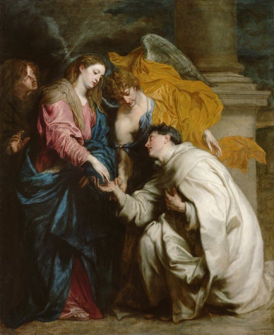 jdmccafferty's tweet image. The Vision of the Blessed Hermann Joseph, d. #otd 7 Apr 1241, with Mary, 1630 made for a chapel in Saint Ignatius Church in Antwerp.   Anthony Van Dyck.  Hermann Joseph was a  Premonstratensian canon regular and #mystic with a marked devotion to the Blessed Virgin.
