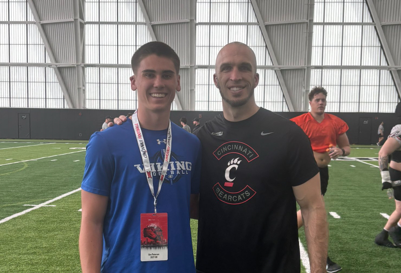 EDGYTIM's tweet photo. New: Geneva @GenevaVikingsFB 2027 QB @Ben_Peterson_15 Ben Peterson made a recent spring visit to Cincinnati and recaps his upcoming spring and summer plans here https://t.co/6Bd6HWV5Vn https://t.co/FWEjlBf0EN