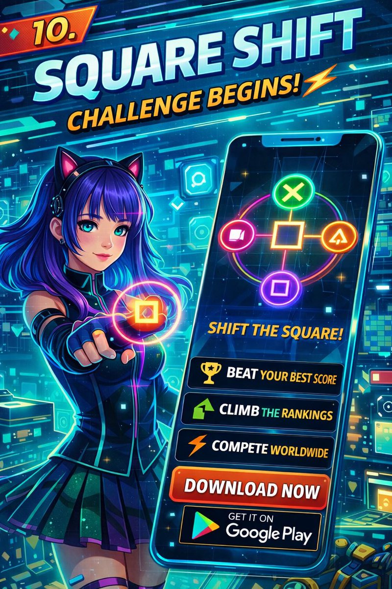lumago_corp's tweet image. 10. SQAURE SHIFT Challenge Begins! ⚡

🎮 Download now:
👉 play.google.com/store/apps/det…

#MiniGames #Hypercasual #HighScore #IndieGame #Cyberpunk #GooglePlay #Gaming #Hooligan #Tucker #night