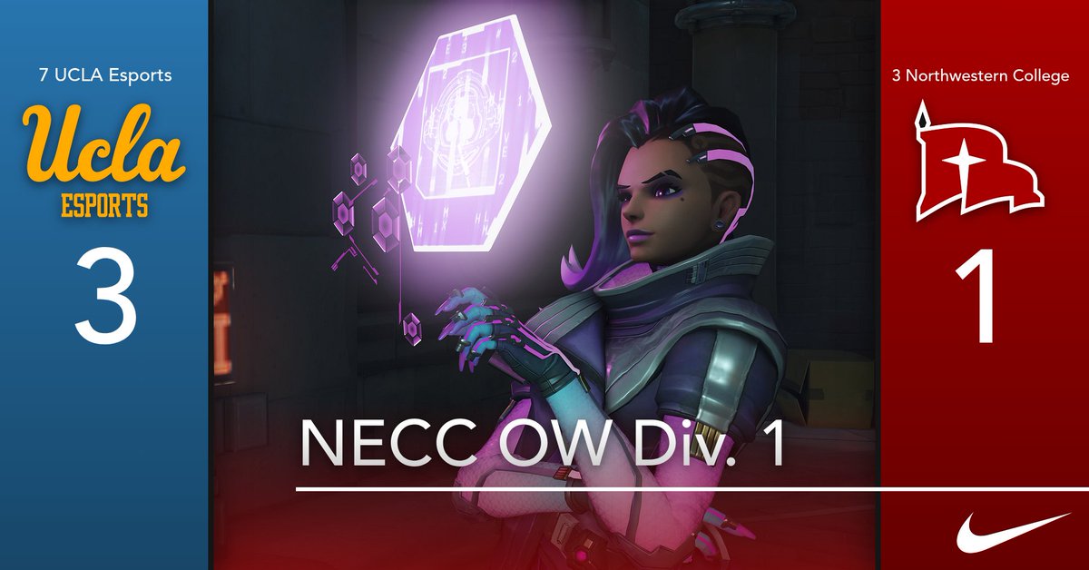nwcesports's tweet photo. The Raiders end their impressive OW Div 1 season at 7th place. UCLA came back with a vengeance after groups, and we wish them the best in their bracket. NECC may be over this year, but The Raiders are certainly not done competing. Stay tuned for April competitions! https://t.co/MEryH9RmiW