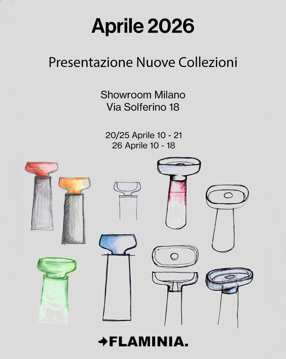 FlaminiaDesign's tweet photo. MILANO DESIGN WEEK 2026
We look forward to welcoming you at Spazio Flaminia to discover our news.
Come visit us and be inspired.
#CeramicaFlaminia #milanodesignweek #MDW2026 #Design #MadeInItaly https://t.co/MQlFTTuMXL