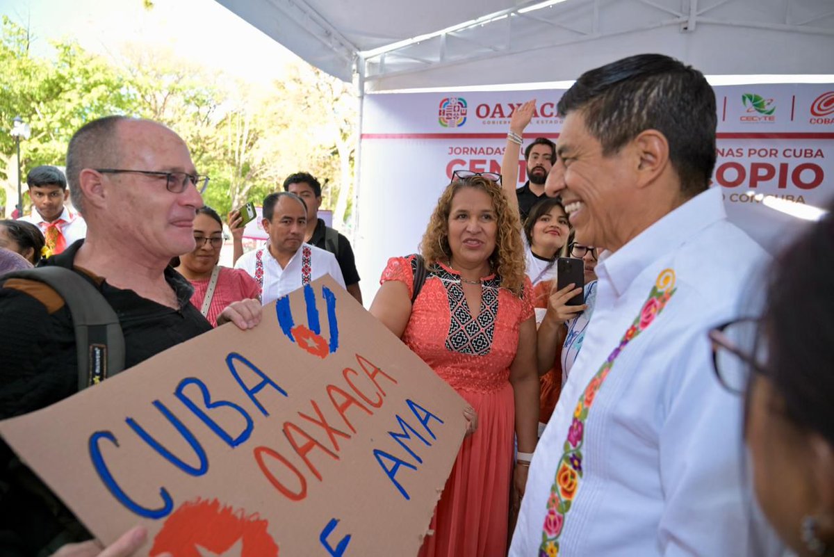 NuevoSiglo_Mx's tweet photo. Como parte de un acto solidario, Salomón Jara inaugura las Jornadas Latinoamericanas por Cuba y el centro de acopio “Benito Juárez – José Martí” en el Parque Juárez El Llano

https://t.co/lkgNXzPH7X @PresidenciaCuba @salomonj https://t.co/FRHNRRSqh9