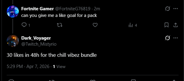 FortniteG76819's tweet photo. @Twitch_Mistyrio gave me a like goal please like it so i can get it only 30 likes https://t.co/nZrZ71iWpX