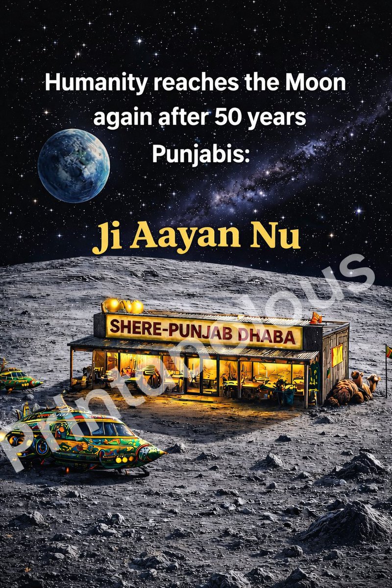 awakeguy's tweet photo. Someone has already opened a dhaba on the moon. #Artemis #Artimes2 #moonlanding #HumanCrew.. Guys you are late. Do Enjoy Malai Chaap there. Recommended. https://t.co/cHLaZQ8FPw