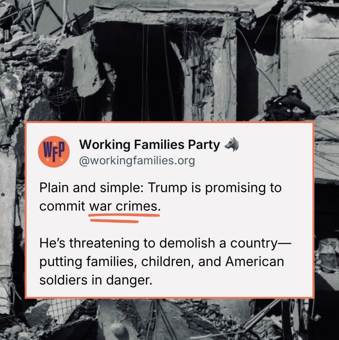 MediaBusters6's tweet image. Is today #WarCrimes Tuesday or "just #WorldWar3*
WHO WILL STOP THEM?
1- @therickwilson.bsky.social
open.substack.com/pub/therickwil…
*run by a bunch deranged lunatics
2- @adamparkhomenko.bsky.social
open.substack.com/pub/adamparkho…
#25thAmendment
*run by a bunch deranged lunatics