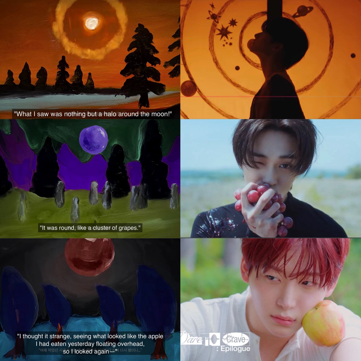kidultcomplex's tweet photo. "it was without a doubt a snake in the sky...

what i saw was a halo around the moon
it was round like a cluster of grapes
i thought it strange, seeing what looked like the apple i had eaten yesterday floating overhead

so i looked again-- and it had already vanished." https://t.co/CnvluqOsEY