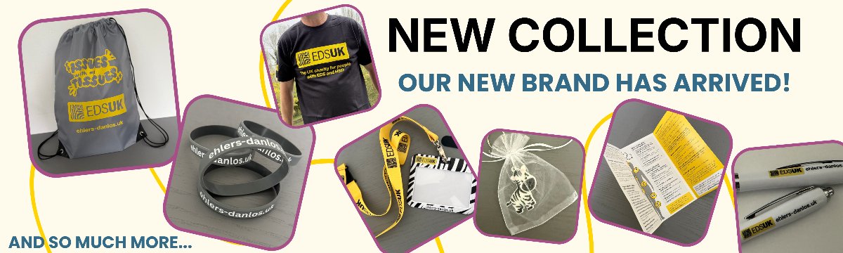 Our Shop Has Re-Opened!

Check out our amazing new merchandise - t-shirts, lanyards, medical badge holders and so much more! We have a new "May Awareness" page in the shop with everything you might need to get involved this May: shop.ehlers-danlos.org