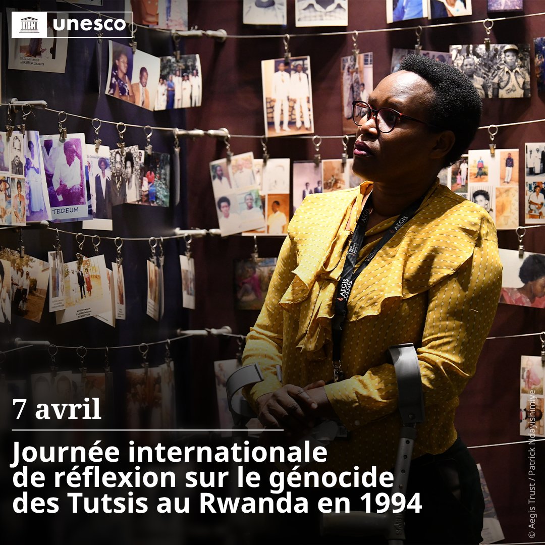UNESCO_fr's tweet photo. Aujourd’hui, nous marquons la Journée internationale de réflexion sur le génocide des Tutsis au Rwanda en 1994.

En ce jour, l'UNESCO met en avant le rôle de l'éducation dans la prévention des génocides et dans la promotion de la compréhension entre les communautés.

https://t.co/OtmmzQyvEf