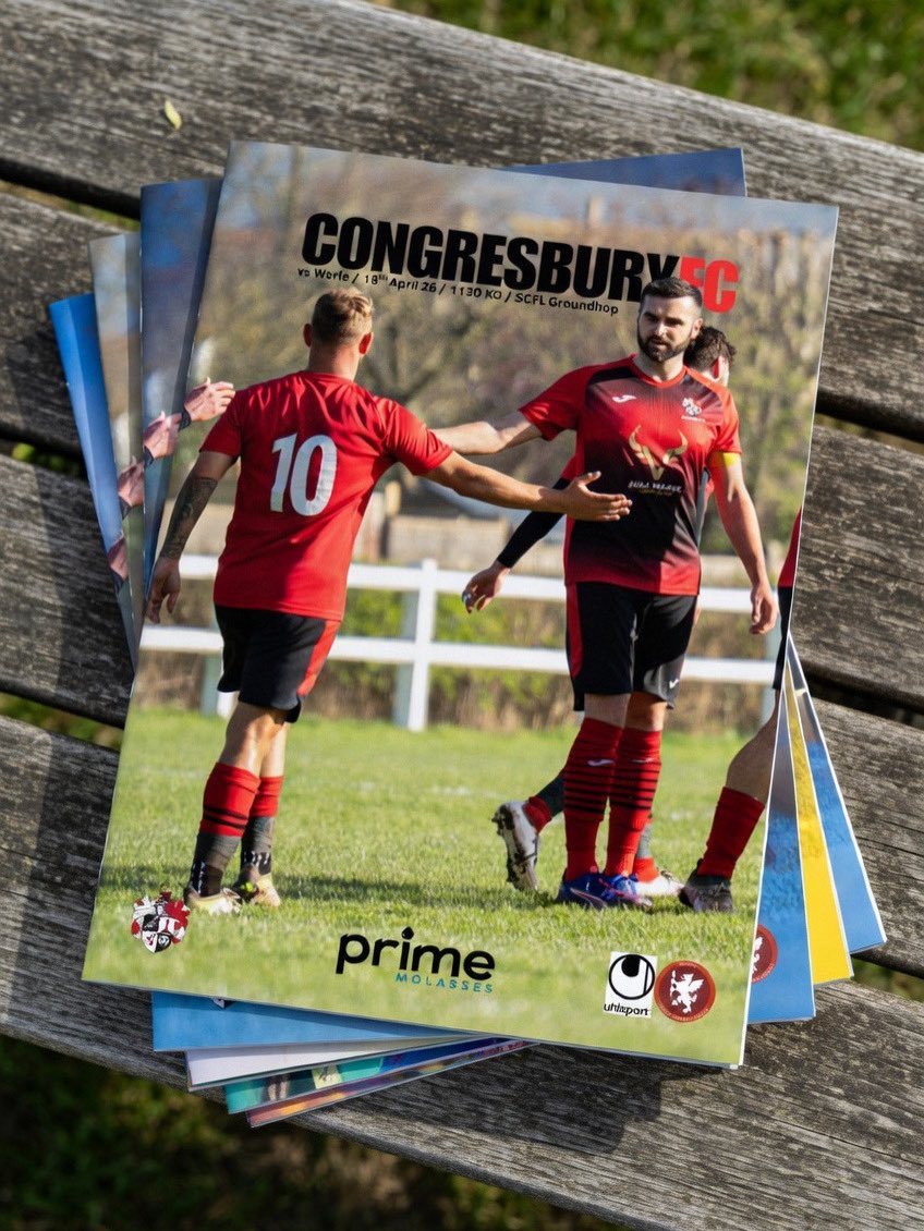 CongresburyFC's tweet photo. GROUND HOP MATCHDAY PROGRAMME! 🔴⚫️ 

Secure your match day programme by ordering from the link in our bio! 

Limited number available so be quick!

UTB https://t.co/14q7RyGg9b