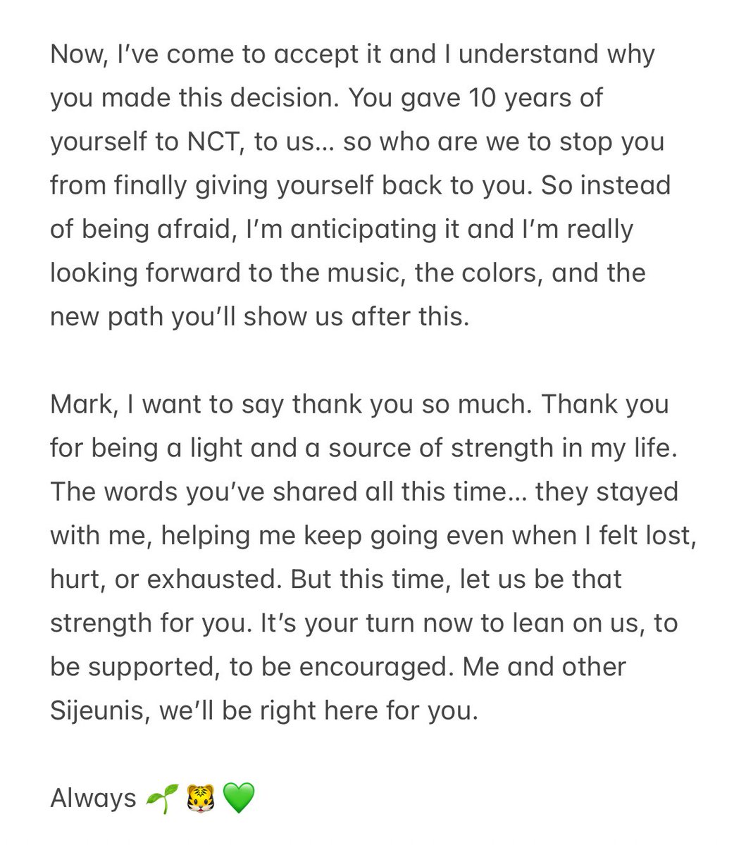 diskwltjd's tweet photo. i just cried while typing this. i don’t even know if mark will ever read it, but i still want to express my gratitude to him. it feels so heavy, yet somehow i feel relieved ❤️‍🩹

#THANKYOUNCTMARK #NCTMARK #MARKLEE https://t.co/wOqy2I32LA