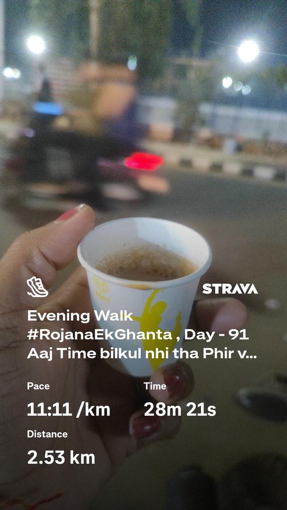 ItismitaCodes03's tweet image. Time Nehi tha Phir bhi thoda #walk karli ✌️
#RojanaEkGhanta  Day - 91 #walk #fitness