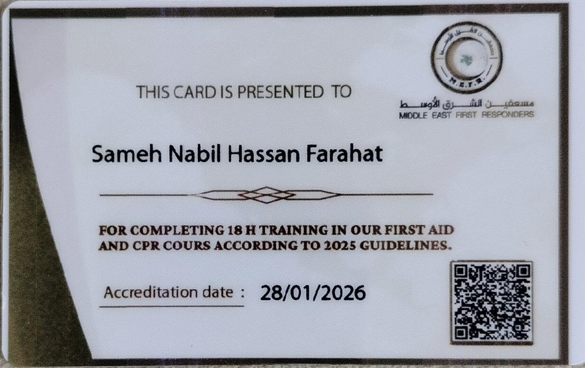 kapten_sameh's tweet photo. 🤲الحمد والشكر لله 🤲
👈الحصول على دوره الاسعافات الاوليه👉
💥 معتمده من نقابه اطباء الغربية💥
✌️ومسعفين الشرق الاوس��✌️ https://t.co/3AUxvZghHq
