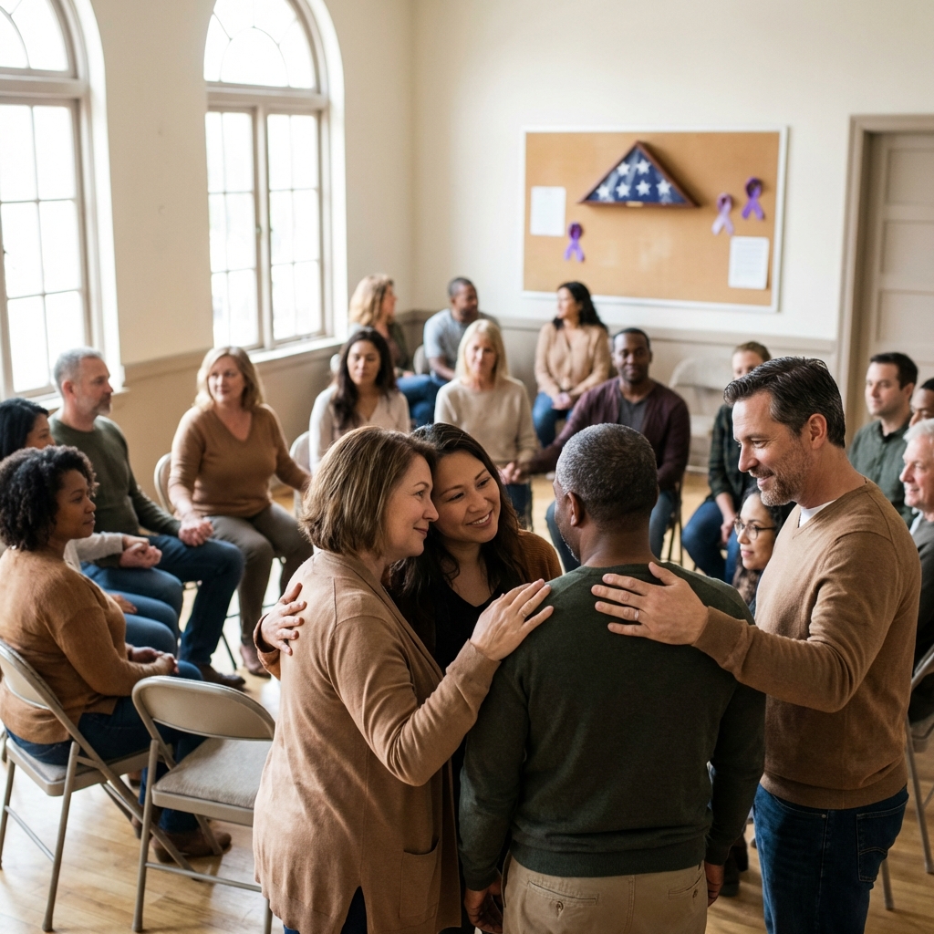 nationalfof's tweet image. Community isn’t just a word—it’s a lifeline. When families face loss, real support means sharing strength and finding hope together. You’re not alone. See how we stand with you: nationalfof.org #CommunitySupport #FallenHeroes