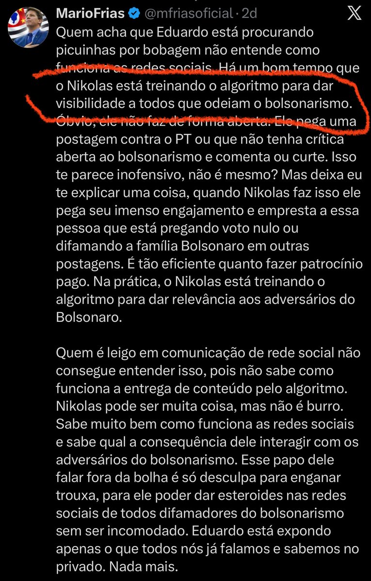 Logoritmo do Nikolas tweet media