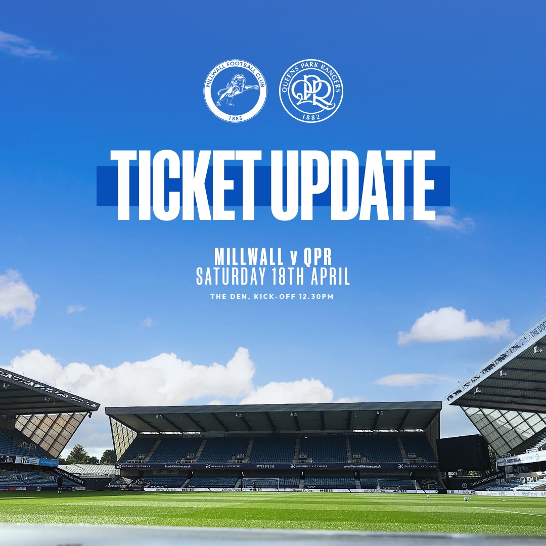 QPR's tweet photo. We have secured an extra 1,000 tickets for Millwall (A) next Saturday 🎫