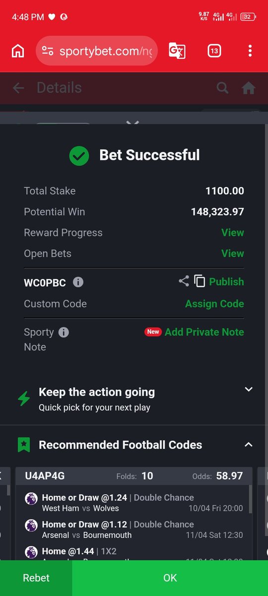 Foyturnt's tweet image. WC0PBC - 103 Odds on #Sportybet

Stake Responsibly 🔞