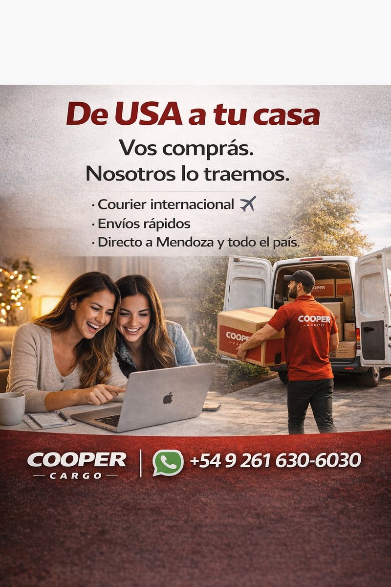 coopercargoarg's tweet photo. Comprá en USA como si vivieras allá 🇺🇸
¿Viste algo en USA y dijiste “lo necesito”? 
No lo dejes pasar.
Vos comprás, nosotros lo traemos.
✈️ Envío internacional
🛃 Nos ocupamos de la aduana
🚚 Te lo entregamos en tu casa
📲 Escribinos y te ayudamos
+54 9 261 630-6030 https://t.co/LL7Ltu9Pdx
