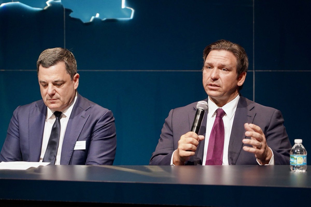 GovRonDeSantis's tweet photo. I was proud to highlight Florida’s economic successes at the Texas Stock Exchange event in Miami this morning.

Florida’s prosperity is proof positive that conservative leadership works. https://t.co/QbIW3wn7sC