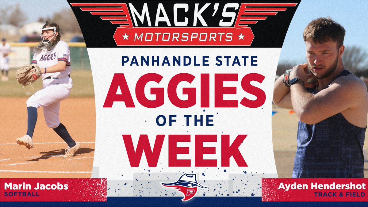 OPSUAthletics's tweet photo. Mack’s Motorsports Aggies of the Week No. 28: Marin Jacobs and Ayden Hendershot 

#AggieUp #TheRightWayToPlay 

https://t.co/Mo9ktN1xsl https://t.co/cmldGy4EYL