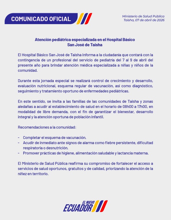 Ministerio de Salud Pública 🇪🇨 tweet media