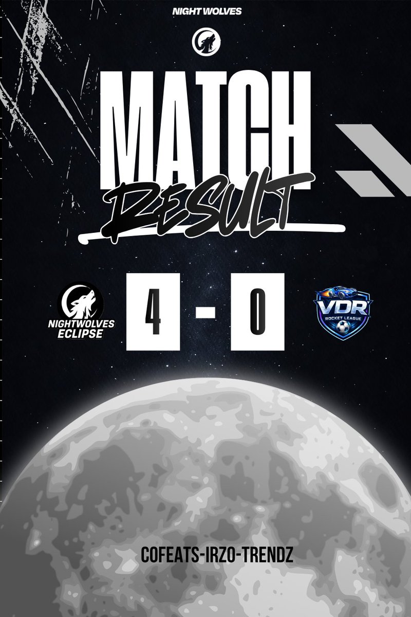 NighhtWolves's tweet photo. 🐺| VICTOIRE🎉

Nos joueurs se sont imposés 4-0 face à la Team VDR 🤯

Un gros gg à toute l'équipe pour ce super BO👏

Ne lâchez rien pour la suite les gars💪🐺💙 https://t.co/ajEfwPd6rn