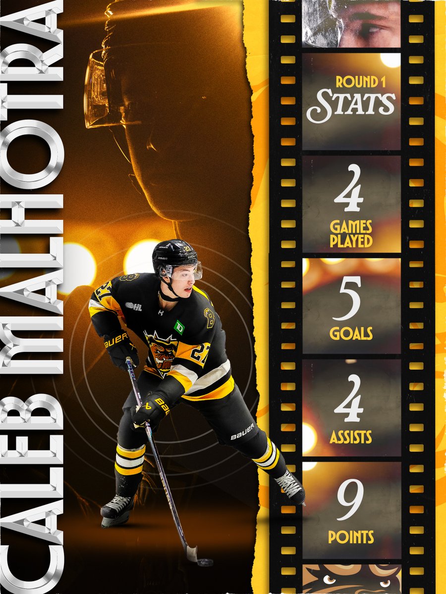 BulldogsOHL's tweet photo. Round 1 spotlight: Caleb Malhotra

Caleb Malhotra led the Bulldogs in points for Round 1 of the 2026 OHL Playoffs! https://t.co/nN2phCGmOV