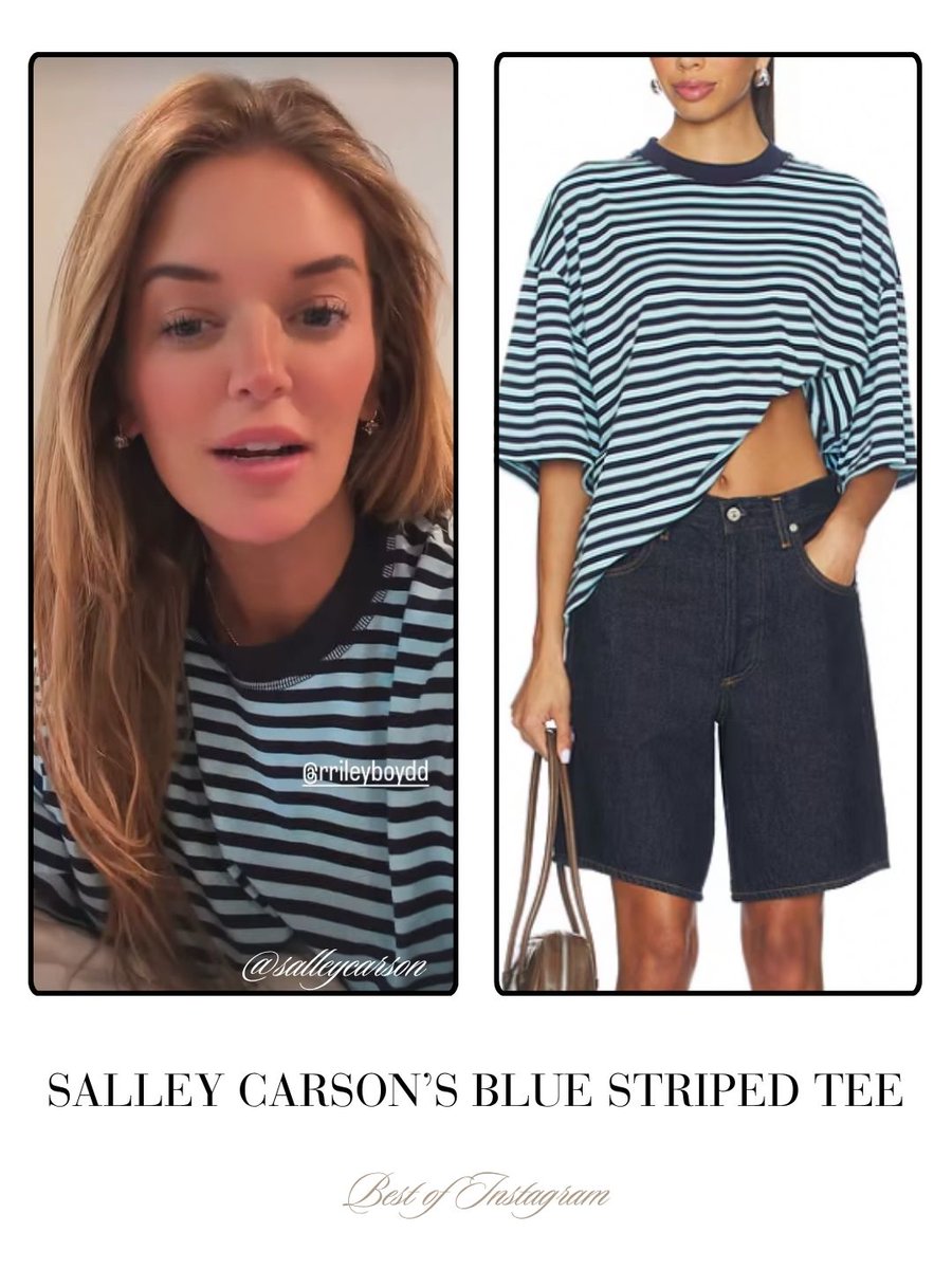 BigBlondeHair's tweet image. Effortless Everyday // Get details on Salley Carson’s Blue Striped Tee here: bigblondehair.com/salley-carsons… #SouthernCharm #SalleyCarson