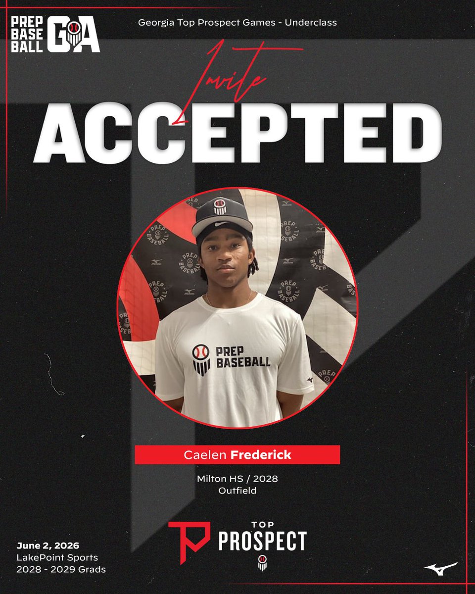 PrepBaseballGA's tweet image. 𝐓𝐨𝐩 𝐏𝐫𝐨𝐬𝐩𝐞𝐜𝐭 𝐆𝐚𝐦𝐞𝐬: 𝐔𝐧𝐝𝐞𝐫𝐜𝐥𝐚𝐬𝐬 🍑 
𝑰𝒏𝒗𝒊𝒕𝒆 𝑨𝒄𝒄𝒆𝒑𝒕𝒆𝒅 ✅ 

+ UTL Colin Anderson
+ SS Lio Garcia
+ OF Brooks DeRosa
+ OF Caelen Frederick

Roster, request an invite, event details ⤵️ 
🔗 prepbsbl.com/3MwgtNV