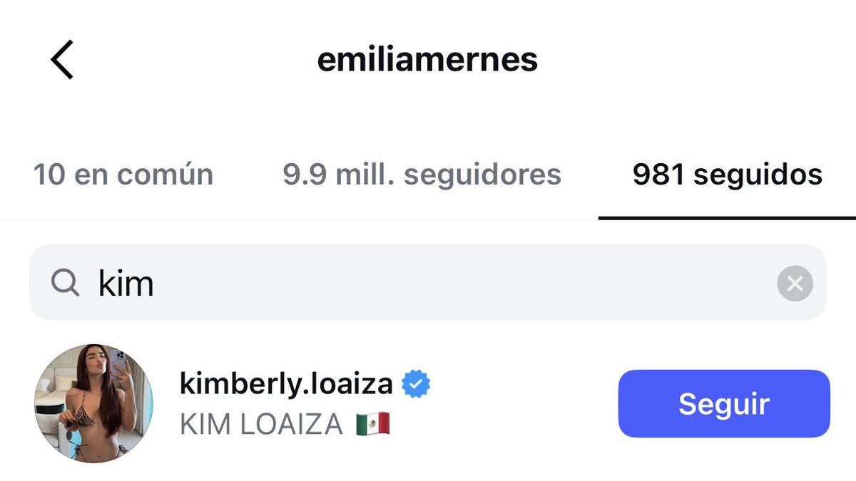 🚨 🇲🇽🇦🇷 | En apoyo a Kenia Os y Steff Loaiza, María Becerra ha dejado de seguir a Kim Loaiza en Instagram. 

Por otro lado, Emilia Mernes aún la apoya.