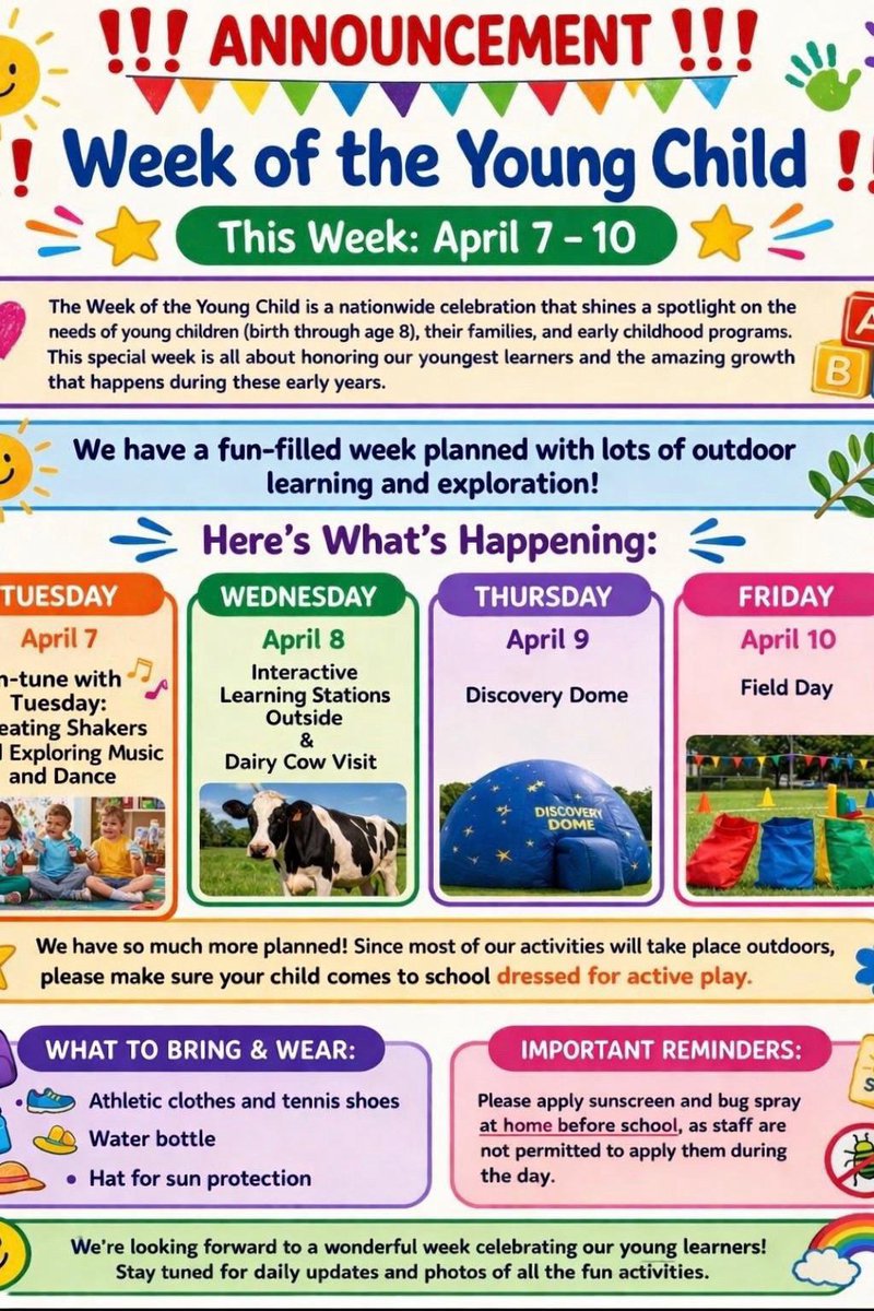 EducatorReflect's tweet photo. Celebrating The Week of the Young Child at the Early Childhood Development Center!🎉
#EarlyChildhoodEducation https://t.co/PHHcQ6XWdj