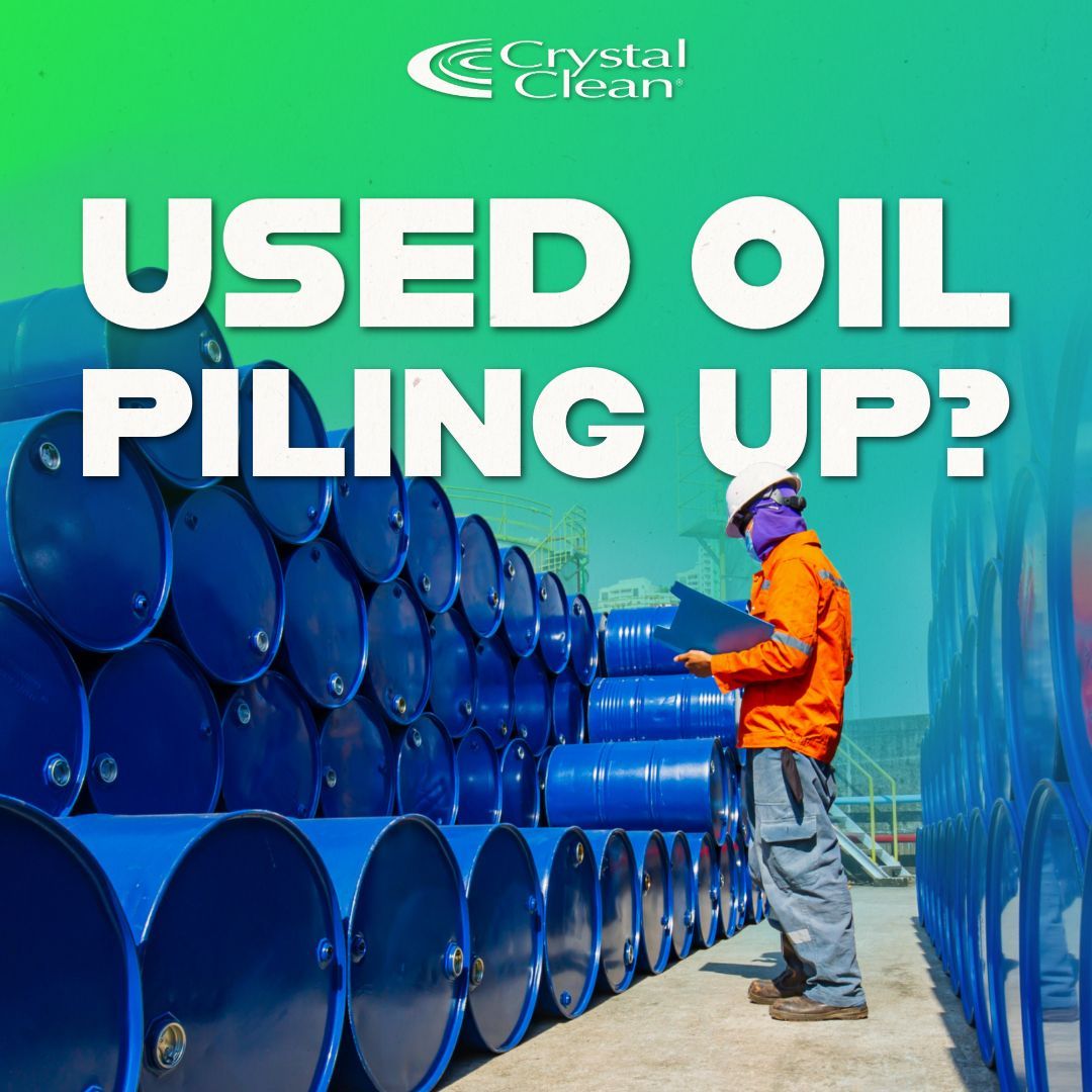 H_CrystalClean's tweet photo. Got used oil piling up? Let’s turn it into something better. ♻️

With Crystal Clean, that used oil does not go to waste. It gets collected and re-refined into high quality base oils, 

Let’s give used oil a second life, click here for more info: https://t.co/P8CNerLF0y https://t.co/RffirK9DOd