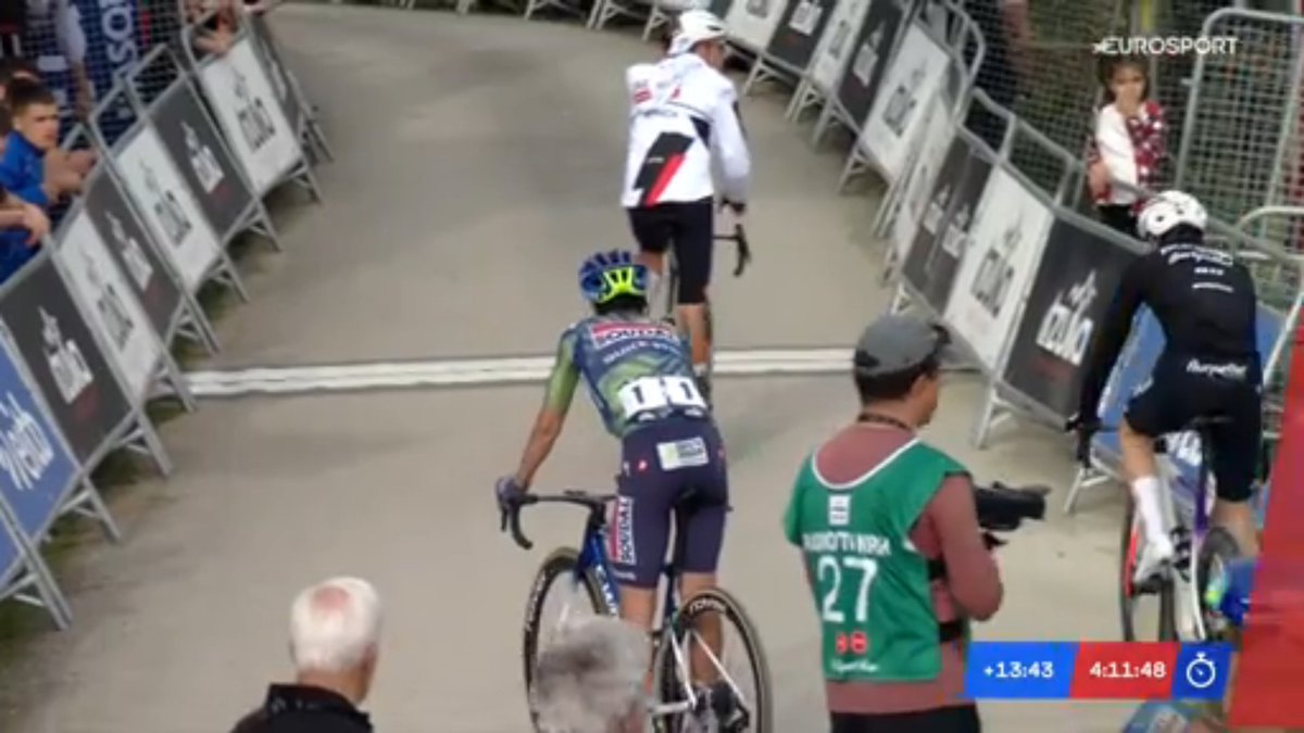 faustocoppi60's tweet photo. The greatest news of the day is that Mikel Landa didn't break anything and finished the stage after the bad crash on the downhill. 🙏

#Itzulia2026 https://t.co/JDatqdAFsU
