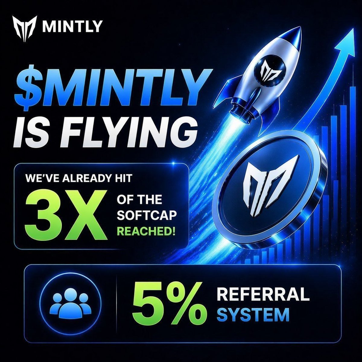 GemstoneLabsX's tweet photo. Mintly : The Future of NFT Creation Starts Here

Mintly is a next-generation multichain, no-code platform designed to empower creators of all levels to launch NFT collections in under 60 seconds  no coding, no complexity, just pure execution.

We’ve already hit 3X of the softcap and the momentum is still building fast 

Launch full NFT collections instantly fast, seamless, and beginner-friendly
Multichain support expand your reach across ecosystems
Built for creators, traders, and communities alike

Token Utility & Rewards
50% of platform profits distributed monthly to $MINTLY holders
Unlock exclusive rewards, reduced fees, and premium features
5% referral system earn while growing the ecosystem
10% bonus stage for large investors

Gempad:
https://t.co/aIkzcBeFDf

Telegram: https://t.co/OFGSZgF9Pv
Website: https://t.co/wGY26hBTix⁠
App: https://t.co/wnLOHgC7UN⁠
X: https://t.co/YH80Cy91G9⁠