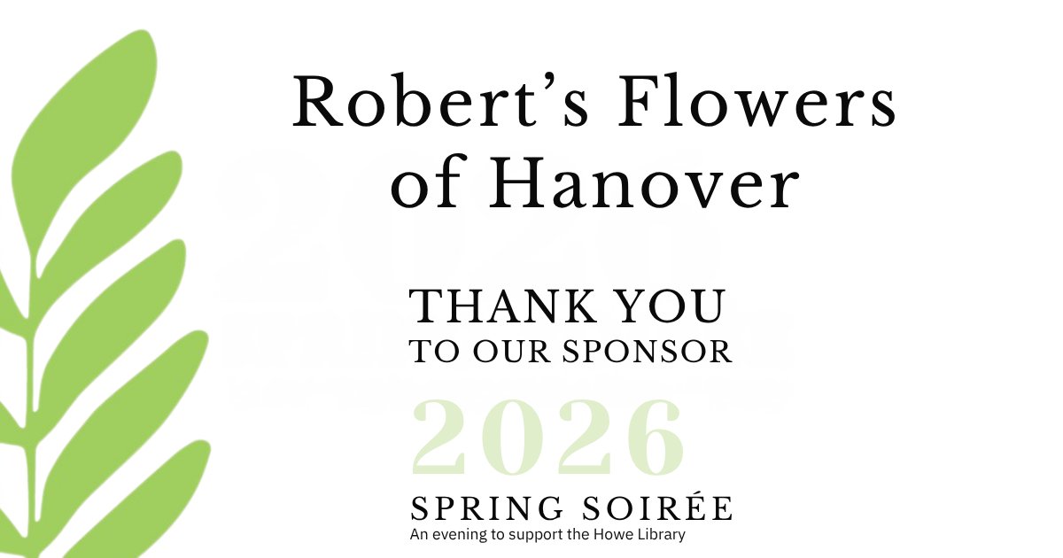 howelibrary's tweet photo. We’re proud to recognize and thank our wonderful sponsor, Robert's Flowers, for supporting this year’s Spring Soirée! Join us this Friday, April 10 at 6:00 p.m. for an evening of celebration in support of the library’s signature fundraiser. https://t.co/SFL3y8DO2u https://t.co/fdKfoJBKGf