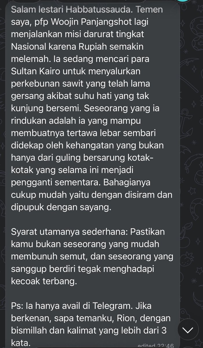 Help rt please bagai nanah dan bisul bantu temanku ini menemukan bisulnya (FWA). Beliau menggunakan pfp panjangshot dan kriteria ada di bawah ini. Boleh reply tweet ini atau DM saya jika berkenan. Siapa saja boleh menjadi bisul!