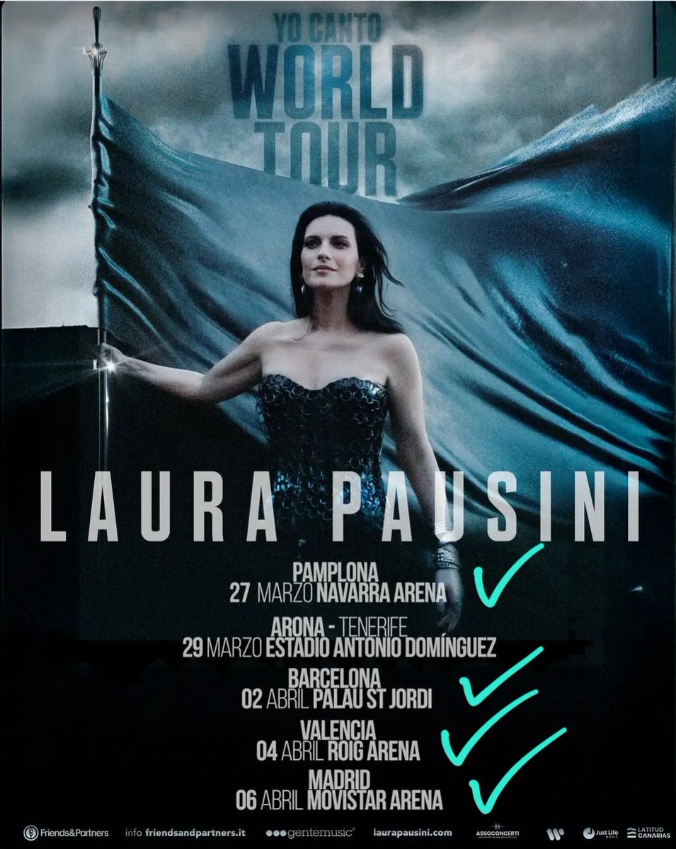 md_vit's tweet photo. @LauraPausini Ha sido un verdadero placer haber podido disfrutar de tu música y carisma recorriendo la geografía española en el YO CANTO World Tour Spain 2026 por Pamplona, Barcelona, Valencia y Madrid. GRAZIE LAURA! Tu música nos hace sentir. Ha sido fantástica esta aventura! 🫶 https://t.co/BKnhW4aD5i