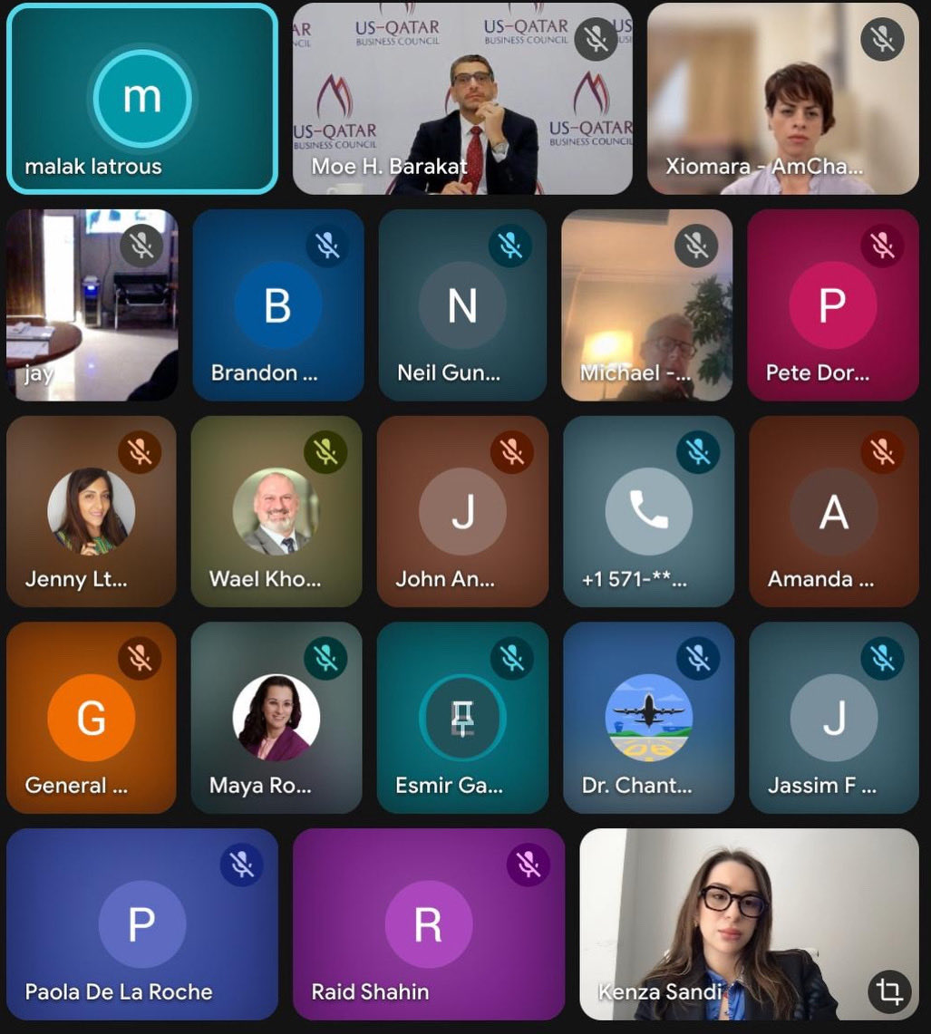 USQatar's tweet photo. USQBC in partnership with @amcham_qatar recently hosted a members-only virtual briefing focused on regional developments and the business outlook across the Gulf. 
Thank you to all the members who joined this timely and important conversation. #us #qatar https://t.co/H7kNDWGEhh