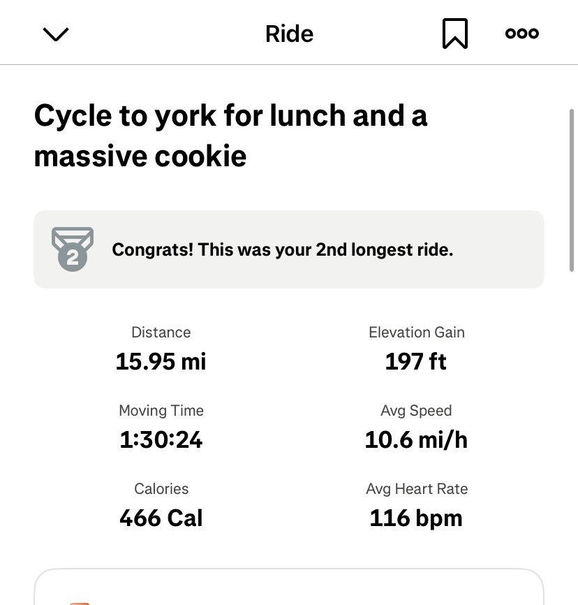 katiecakey123's tweet photo. Cycle to York and home again with the husband, with lunch in the middle- 32 miles altogether. The furthest Iโve ever cycled. Mostly on cycle paths off road. Nice way to spend a sunny Tuesday- now sat in the garden. โ๏ธ #runninggirl #justkeeprunning #norunday #bikeride #onyourbike https://t.co/FoDb7QKqFr