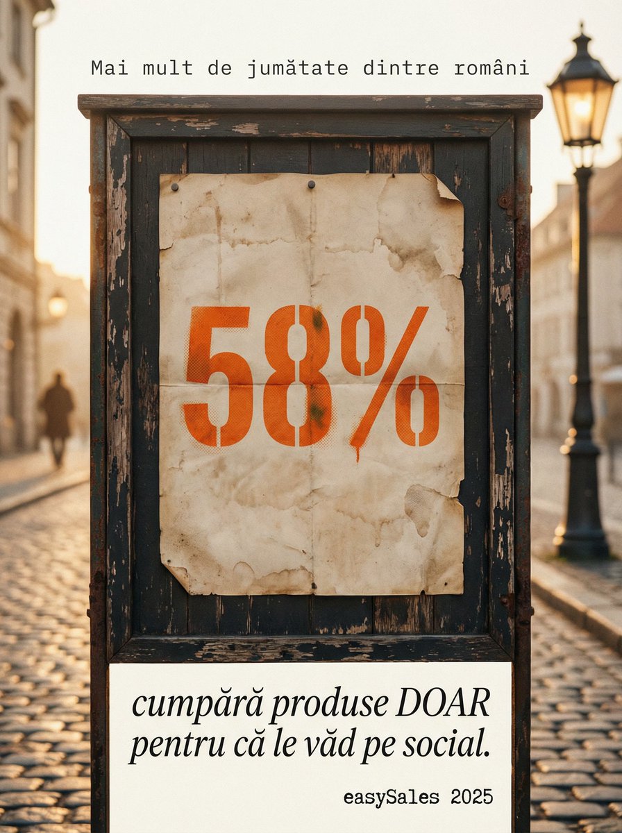 ivorycreative1's tweet photo. 58% dintre români cumpără produse doar pentru că le văd pe feed-ul lor.

Dacă tu nu apari în feed-ul clientului săptămâna asta, cumpără de la cel care apare. https://t.co/KY950RK54G