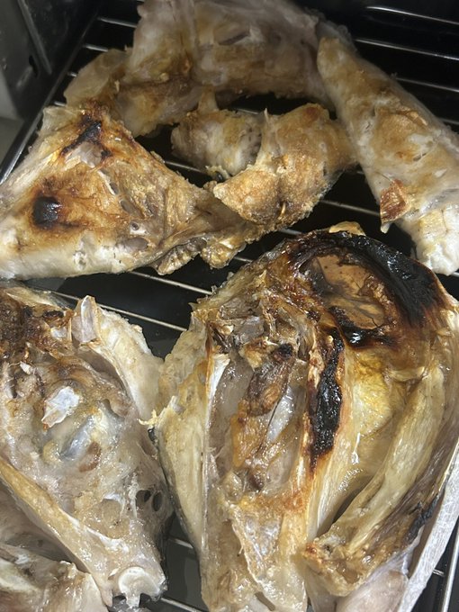 本日の晩ご飯!カンパチ・ラストデイ!
熟成10日目の背の身はお刺身で柔らか〜い💖
そして!お頭&amp;カマの塩焼きとお刺身の尻尾の方のソテー!尻尾の方は脂も少ないからお刺身じゃなくて焼いてみたワン!さっぱりしてて鶏肉みたい💖
そしてカマはもう…なに?焼いたのに柔らかい…脂ジュワッ…最&amp;高💖 