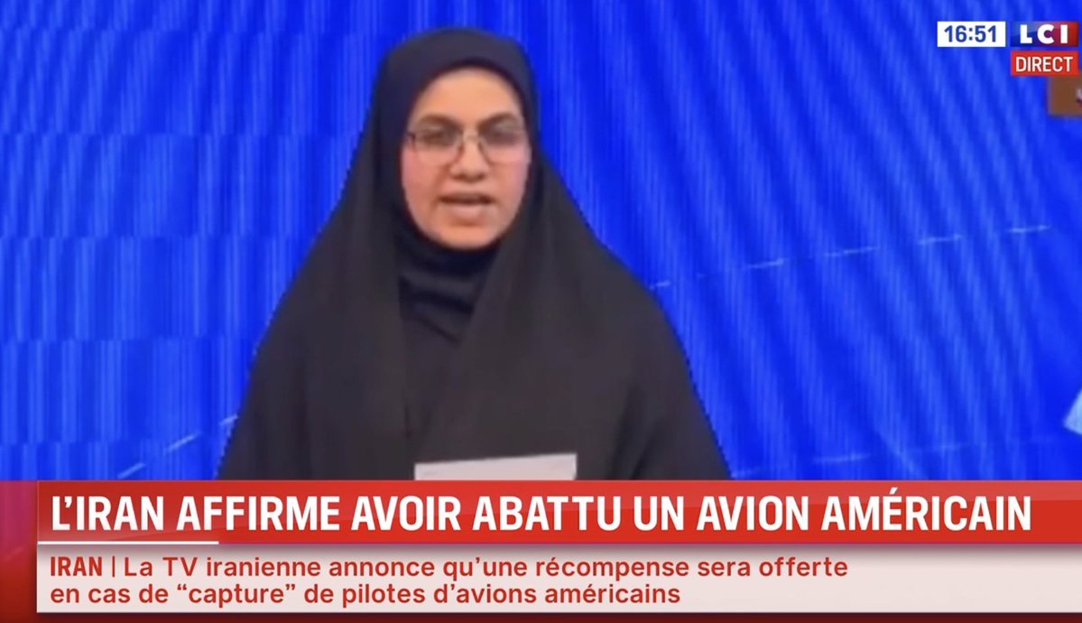 pointepern's tweet photo. En passant un extrait de la TV iranienne , #BFM nous précise que c'est une chaine de Propagande 😂
#NonRien https://t.co/KHsVc8zZHi